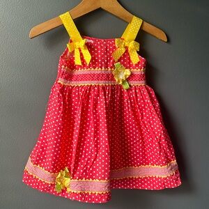 Blueberi Boulevard dress Hot Pink Polka Dot Dress girls 24 months